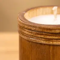 Свеча ароматизированная в бамбуке "Роза" 8х8х9 см, 200 мл, цв. бежевый