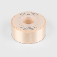 Лента атласная двухсторонняя №112 38мм*25&plusmn;1м айвори TR