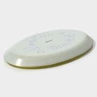 Блюдо сервировочное стеклянное овальное Доляна &laquo;Романтичный киви&raquo;, 24,5&times;15 см, цвет зелёный