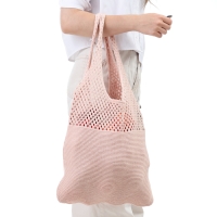 Авоська 38 х 62 см, ручка 22 см, клетка 0.5 см, персиковая