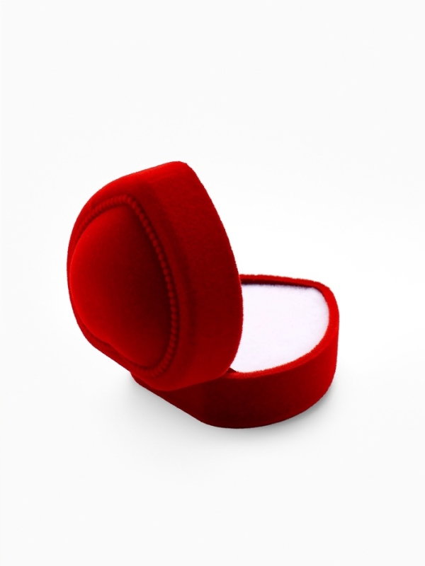 Футляр бархатный под кольцо &laquo;Сердце с рамкой из точек&raquo; 5&times;5, цвет красный