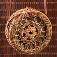 Сумка плетеная ротанг "Мандала" МИКС 20х6х70 см