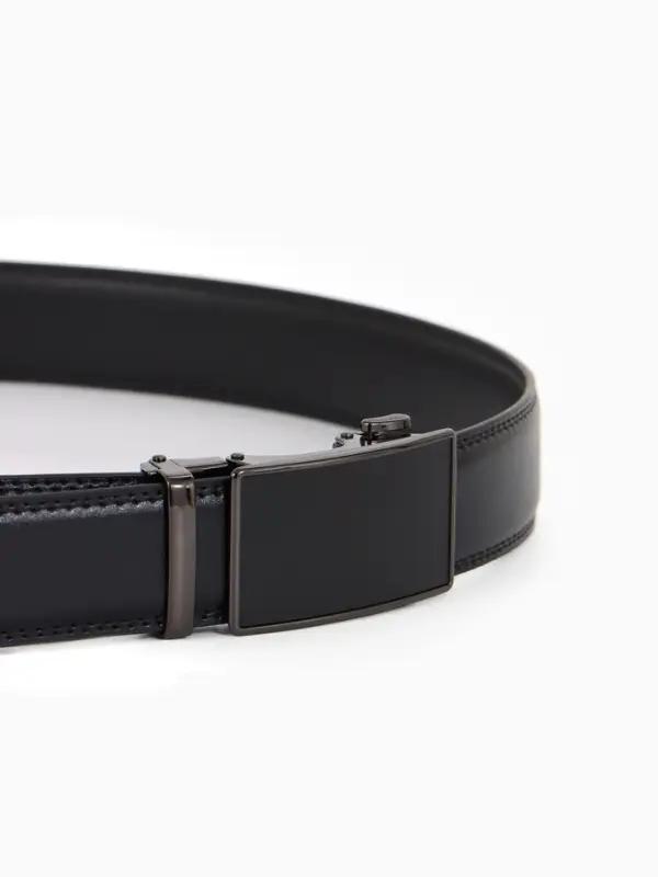 Ремень муж 07-01-03-03 Июнь2501, 3,7*0,3*140 см, Великан, мелкий флотер, пр автомат, черный   109036