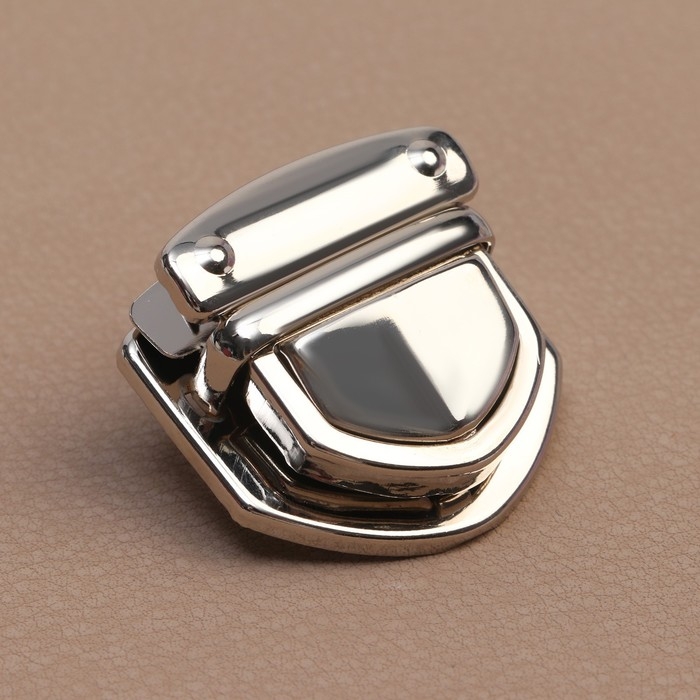 Застёжка для сумки, 3,3 &times; 3 см, цвет серебряный