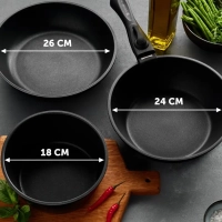 Набор посуды 24 26 см и ковш EasyKeep4DG съемная ручка