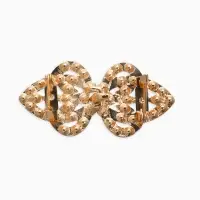 Зажим для кардигана "Ажур", шип, цвет белый в золоте