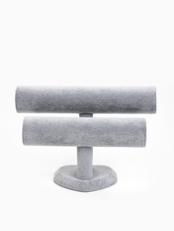 Подставка для часов, браслетов, двухуровневая, сердце, 26&times;11&times;18 см, d=5 см, цвет серый