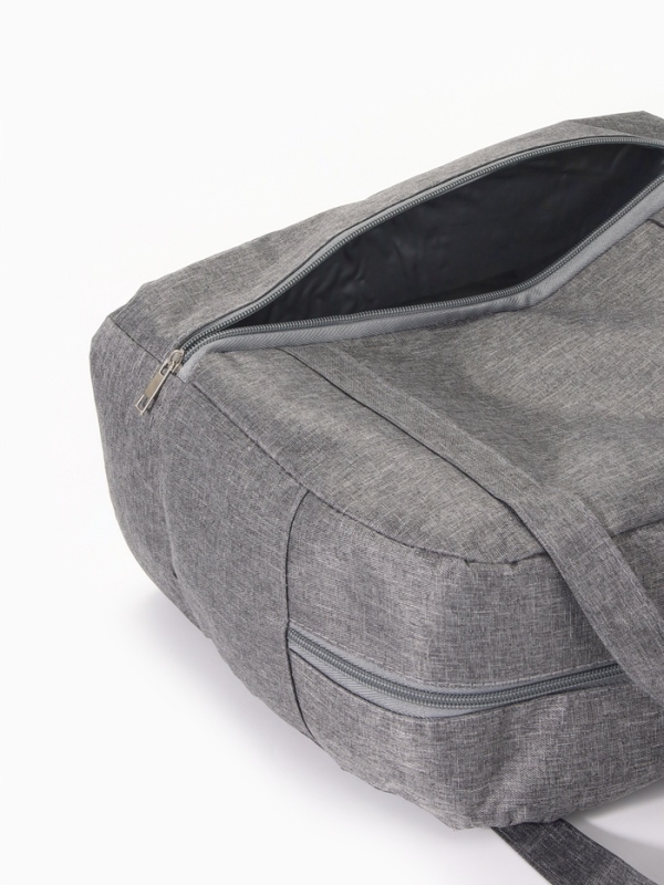 Сумка дорожная на молнии, серая