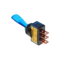 Тумблер однополюсный с синей LED индикацией, 12 В, 20 A, 3 контакта