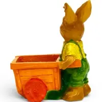 Фигурное кашпо 13 х 18 х 17см  "Заяц с тележкой"