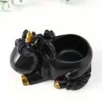 Подставка под мелочей &laquo;Единорог&raquo;, 8&times;12&times;9 см, чёрная