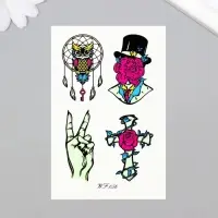 Переводные тату на тело светящиеся цветные &laquo;Загадочный флёр&raquo;, 14.3&times;7.5 см