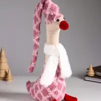 Кукла интерьерная "Гусь в розовом колпаке" 23х10х60 см