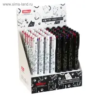 Ручка шариковая многоцветная, автоматическая 4 цвета, цвет корпуса МИКС с рисунком, штрихкод на штуке