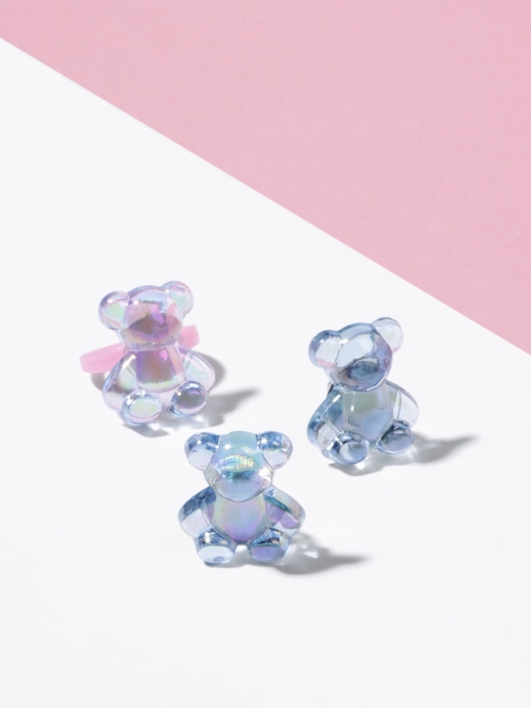 Набор детский "Выбражулька" 2 предмета: клипсы, кольцо, мишка, цвет МИКС