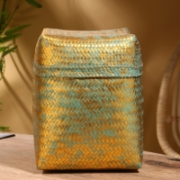 Корзинка плетеная "Голден" 25х25х30 см, голубой