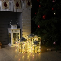 Светодиодная фигура «Блестящие подарки» 15, 20, 25 см, текстиль, металл, 220 В, свечение тёплое белое Светодиодная фигура «Блестящие подарки» 15, 20, 25 см, текстиль, металл, 220 В, свечение тёплое белое