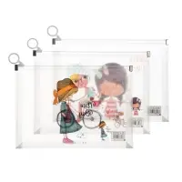 Папка-конверт на молнии формат А5, 180мкр, с рисунком "Маленькая девочка", МИКС