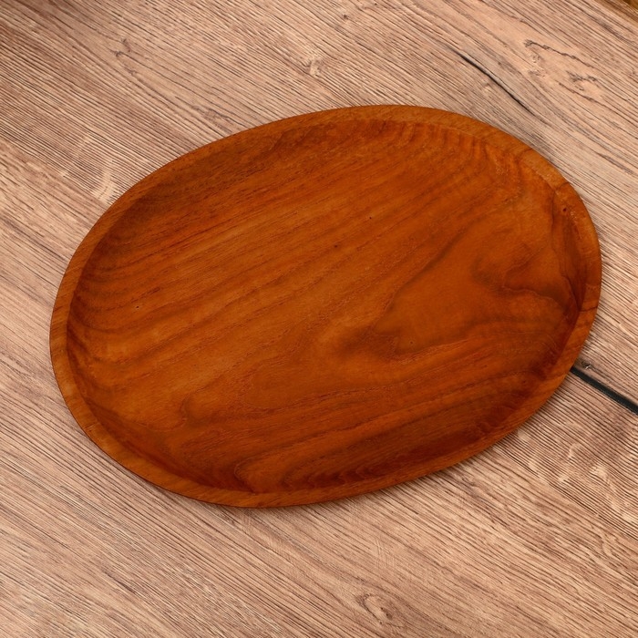 Блюдо 35х24х2 см, тиковое дерево