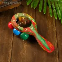 Сувенирный музыкальный инструмент &laquo;Маракас с шариками и пластинами&raquo;, радужный, 25&times;13&times;5 см, МИКС
