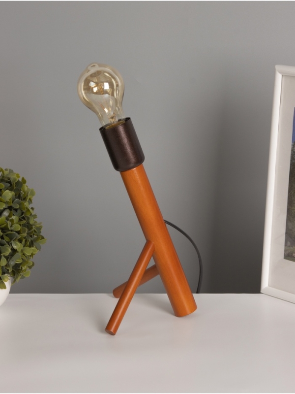 Лампа настольная BayerLux ЭКО "Рокет" 1х40Вт Е27 коричневый 15х17х26см