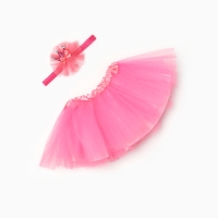 Набор для фотосессии Крошка Я "Маленькая принцесса": юбка и повязка, фуксия, 17 см