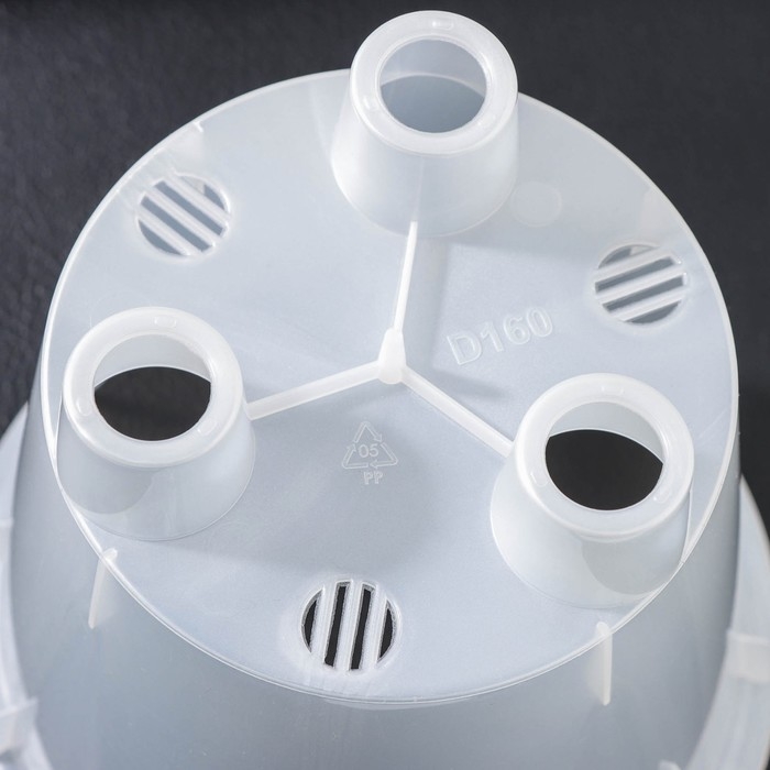 Кашпо для орхидей со вставкой, 1,6 л (1 л), d=16 см, h=14,5 см, цвет белый перламутр Кашпо для орхидей со вставкой, 1,6 л (1 л), d=16 см, h=14,5 см, цвет белый перламутр