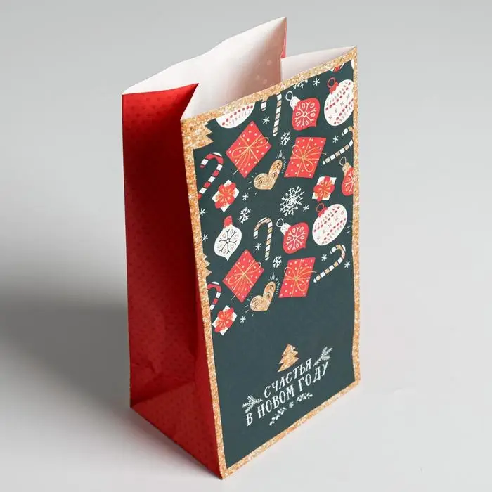 Пакет без ручек &laquo;Счастья в Новом Году&raquo;, 10 х 19.3 х 7 см