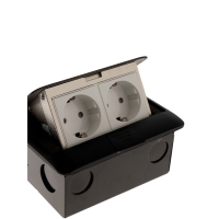 Розетка выдвижная, 16А, двухместная, цвет черный Розетка выдвижная, 16А, двухместная, цвет черный