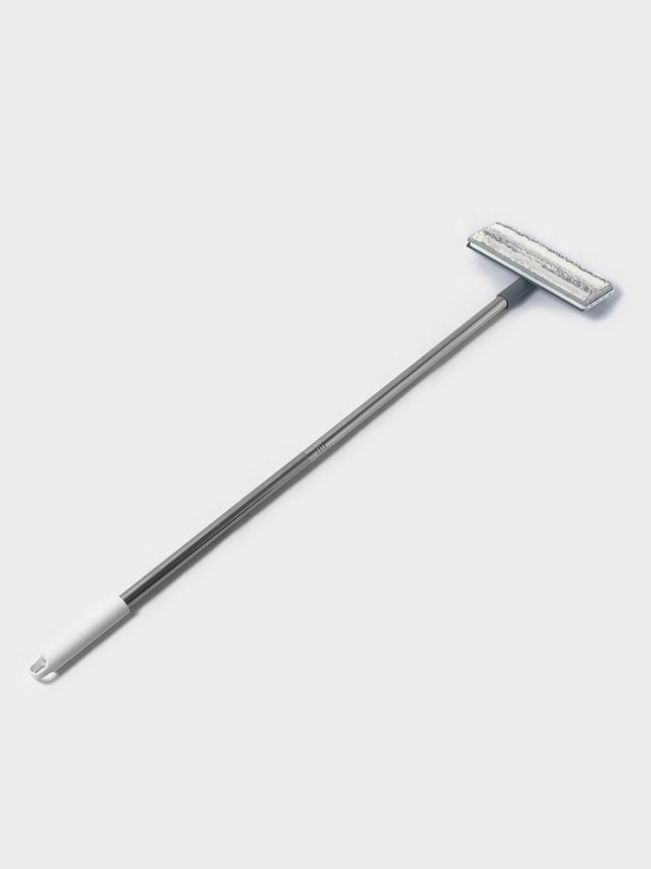 Швабра для стен и окон, со сгоном, стальная ручка, 2 насадки микроф 20х8х85 см