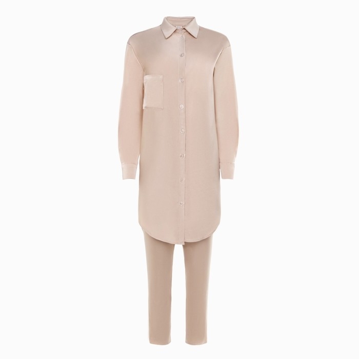 Комплект (сорочка, брюки) женский MINAKU: Light touch цвет бежевый, р-р 46 Комплект (сорочка, брюки) женский MINAKU: Light touch цвет бежевый, р-р 46