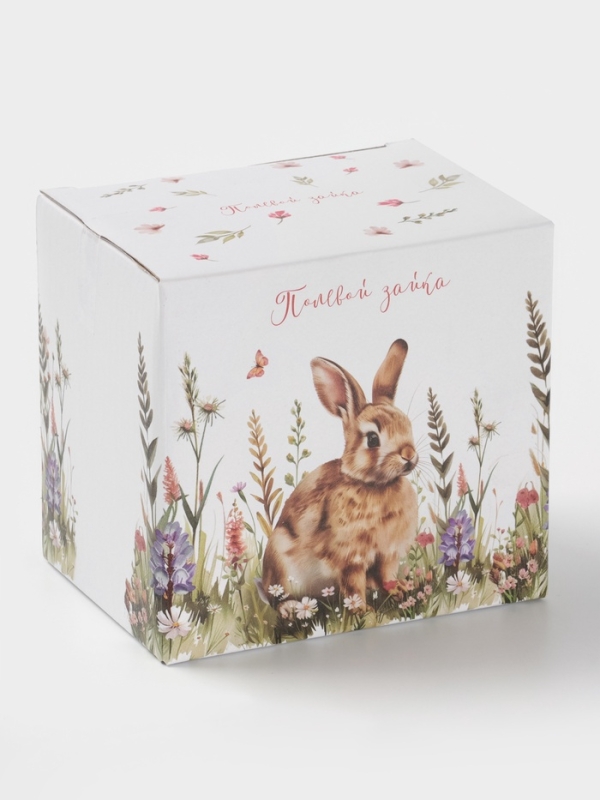 Кружка Доляна &laquo;Зайка&raquo;, 330 мл, фарфор, белая