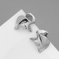 Серьги металл &laquo;Модерн&raquo; искажение мини, цвет серебро