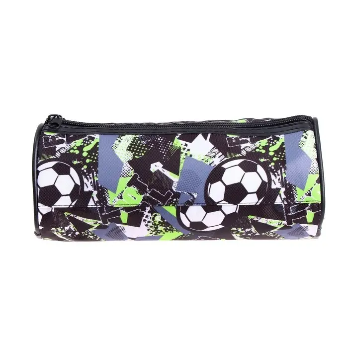 Пенал-тубус школьный Calligrata &laquo;Футбол&raquo;, на молнии, 2 отделения, МИКС