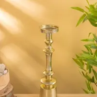 Подсвечник "Карамель" алюминий 37 см, цв. золото