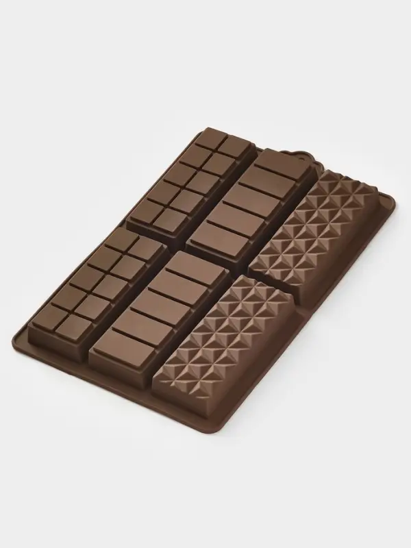 Форма для дубайского шоколада 6 плиток "Квадраты, полосы, пирамиды" 27,5x17x2 см