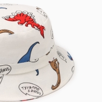 Панама детская MINAKU "Динозавры", цвет белый, р-р 49-50