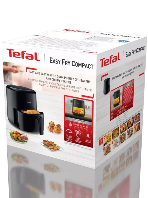 Аэрогриль Easy Fry Compact EY145810, с чашей 3 л, черный