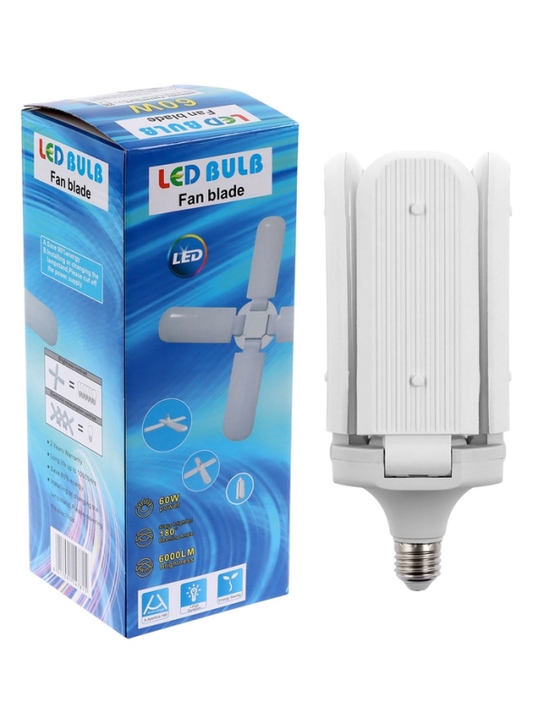 Лампа светодиодная, 40 Вт, E27, 6500K, 220 В, 4 лепестка, белый Лампа светодиодная, 40 Вт, E27, 6500K, 220 В, 4 лепестка, белый