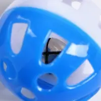 Шарик для кошек с бубенчиком "Луна", 3,8 см, синий/белый