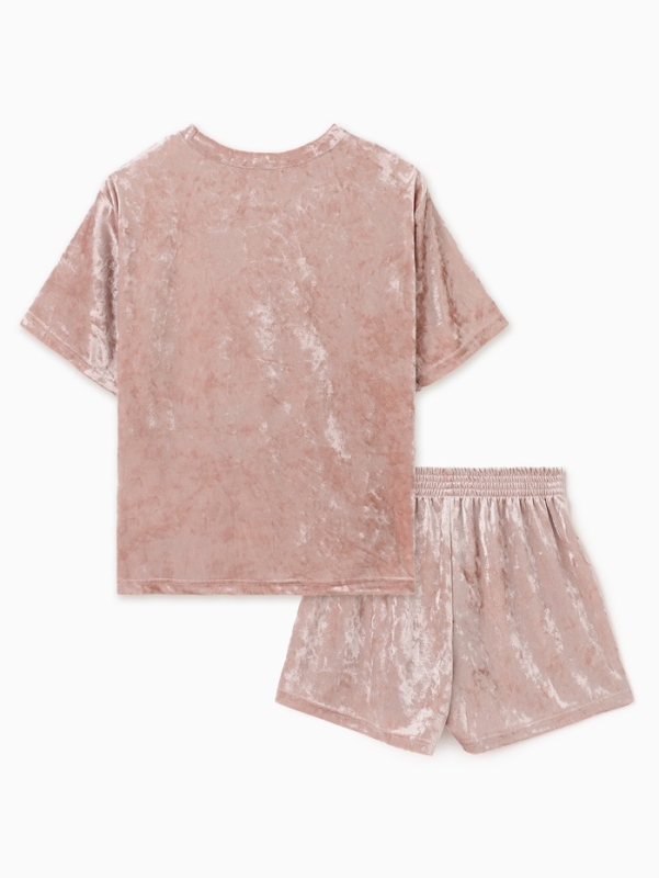 Костюм женский (футболка и шорты) KAFTAN "Бархат", р. 40-42, розовый
