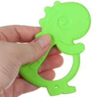Прорезыватель силиконовый &laquo;Дино&raquo;, цвет зеленый, ТЭП, КНОПА