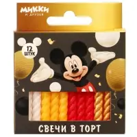 Свечи для торта витые &laquo;С Днем Рождения&raquo;, 12 штук, Микки Маус