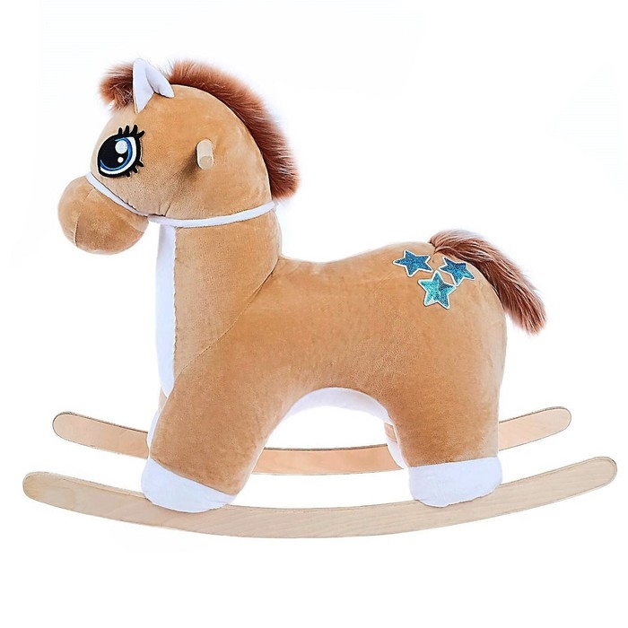 Качалка &laquo;Лошадка: Звёздочка&raquo;, музыкальная, цвет бежевый, цвет звёзд МИКС