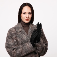 Перчатки женские, безразмерные, без утеплителя, цвет чёрный Перчатки женские, безразмерные, без утеплителя, цвет чёрный