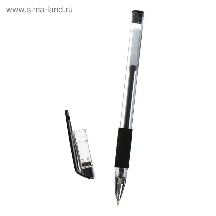 Ручка гелевая DENISE, пулевидный пишущий узел 0.5 мм, чернила чёрные, с резиновым упором