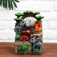 Фонтан "Два слона у ручья" 11х13х20 см (с подсветкой) Фонтан "Два слона у ручья" 11х13х20 см (с подсветкой)