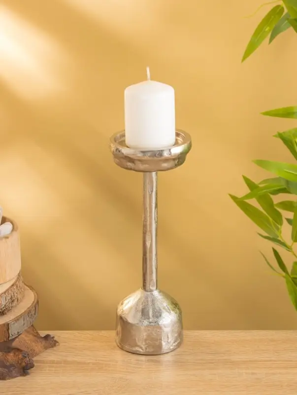 Подсвечник &laquo;Креманка&raquo;, 26 см, алюминий, серебро