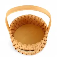 Корзина плетеная 17х17х12 см,  ручка h=13 см, натуральный