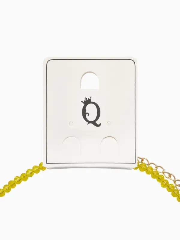 Чокер из бисера &laquo;Хрусталь&raquo;, сердце, жёлтый в золоте, 37 см + 5 см доп, цепочка